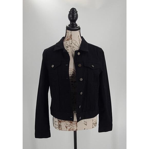 Hobbs Miriam jacket ladies denim jacket black Size 6 Polished Goth Witchy Office - Picture 6 of 12